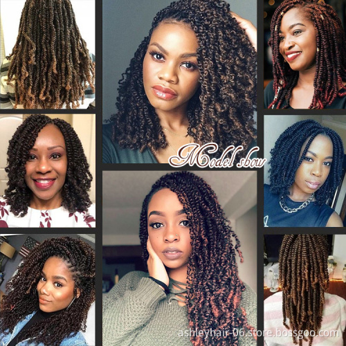 RTS Burgundy Wholesale Afro Pre Twisted 8 Inch Synthetic Long Extension Crochet Ombre Braid Nubian Spring Twist Hair